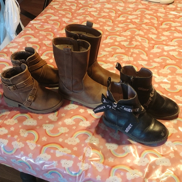 Juicy Couture Other - Lot of 3 Toddler SZ 8 Girls Boots Brown & Black - Juicy Couture